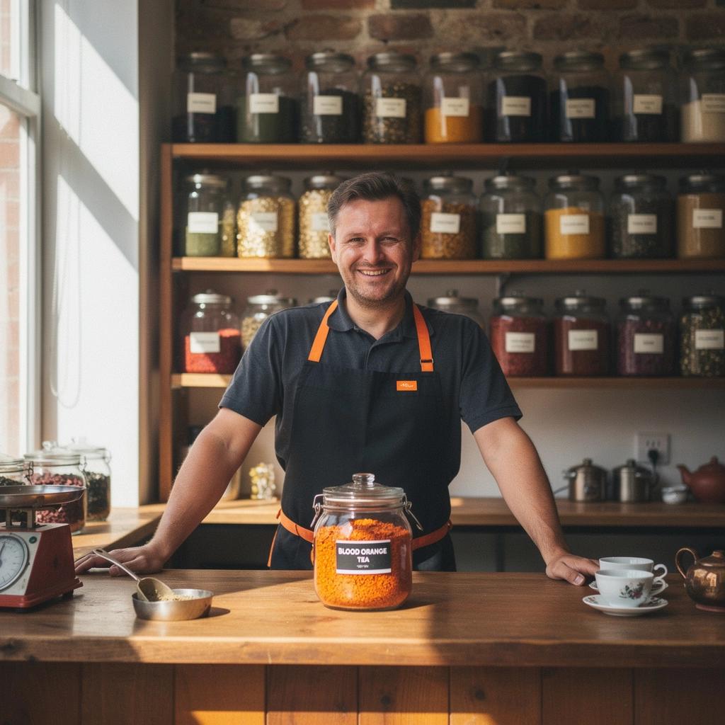 Egy csésze vérnarancs tea, amely tökéletesen illeszkedik a hűvös őszi napokhoz.